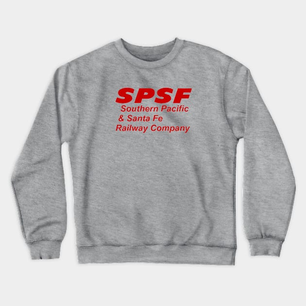 SPSF Red Logo With Lettering Crewneck Sweatshirt by Kodachrome Railway Colors